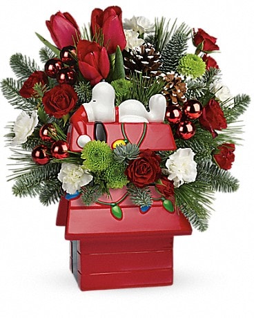 Snoopy's Merry Doghouse Jar by Teleflora
