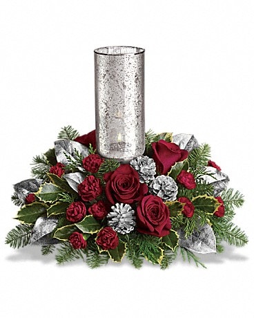 Teleflora's Silver Glow Centerpiece
