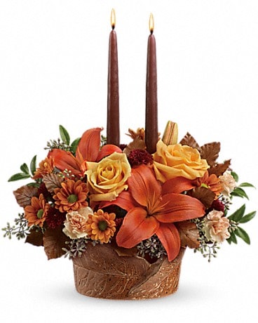 Teleflora's Wrapped In Autumn Centerpiece