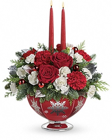 Teleflora's Silver And Joy Centerpiece