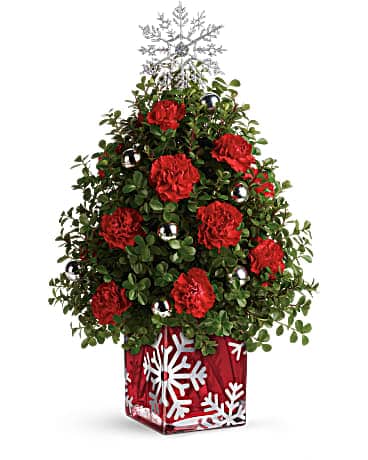 Teleflora's Sparkling Snowflake Tree