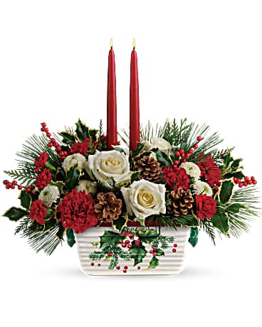 Teleflora's Halls Of Holly Centerpiece