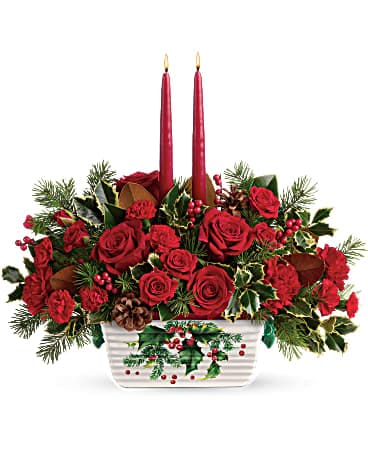 Teleflora's Holly Glow Centerpiece