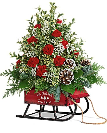 Teleflora's Snowy Sleigh Tree