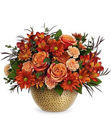 Teleflora's Vintage Gold Centerpiece