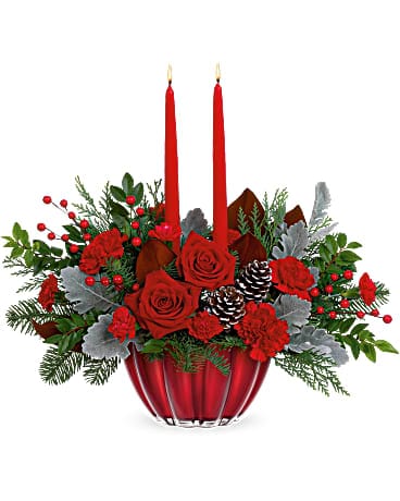 Teleflora's Crimson Rose Centerpiece