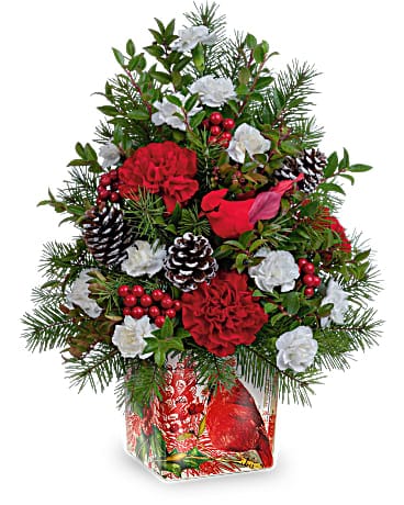Teleflora's Cardinal In Flight Tree