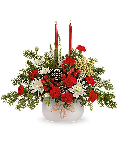Teleflora's Happy Holly Centerpiece