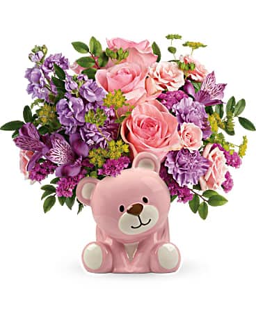 Teleflora's Beautiful Arrival Bear Bouquet