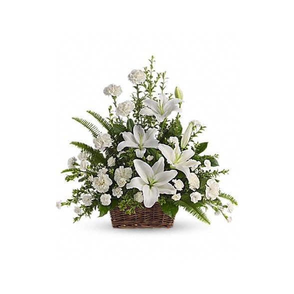 Peaceful White Lilies Basket
